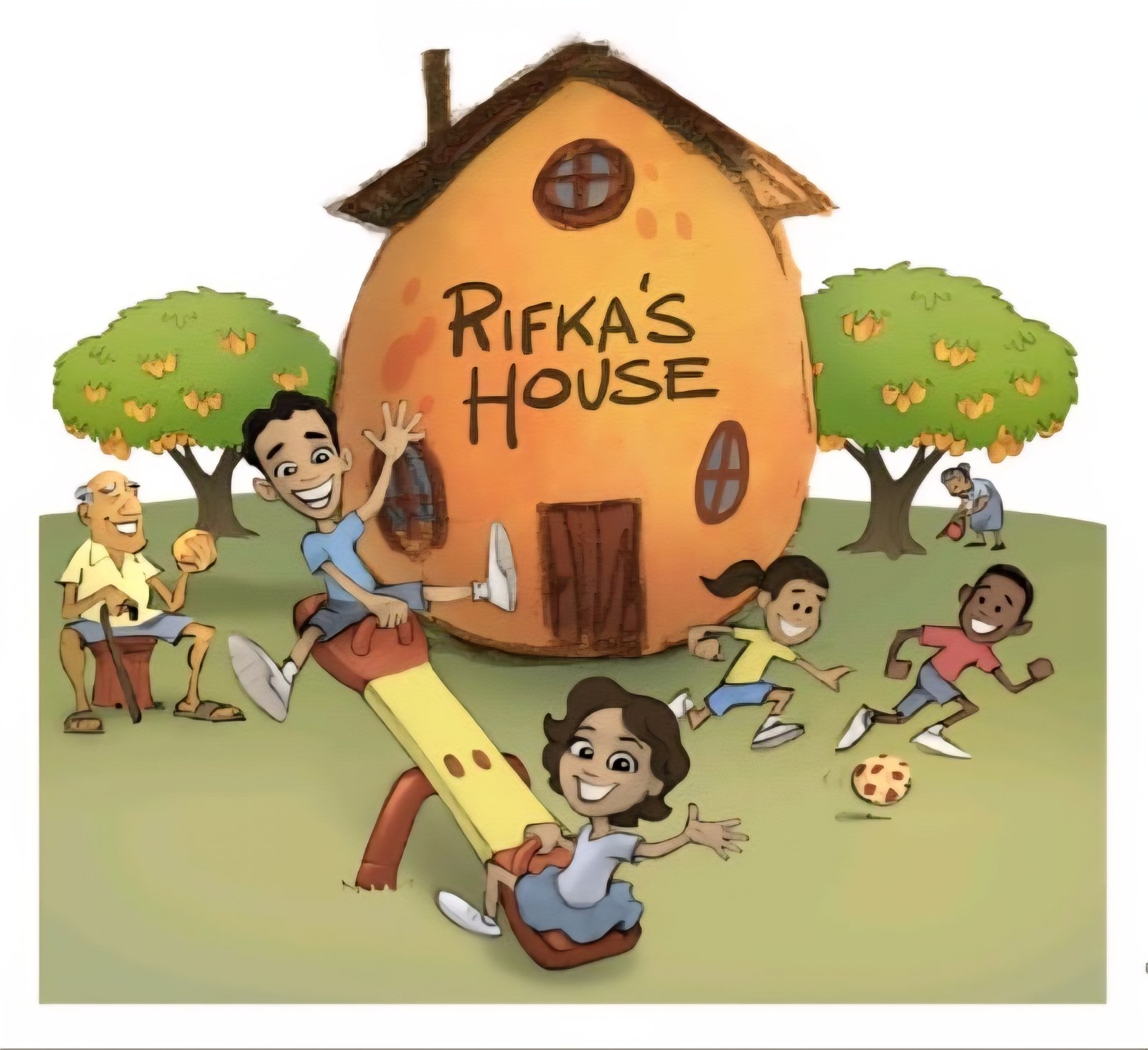 Rifka's House Village Illustration